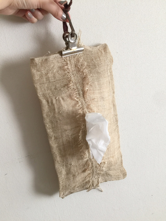 old hemp tissue case /ティッシュケース 5枚目の画像