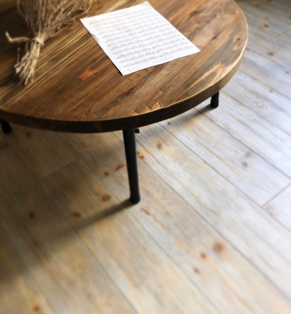 folding circle table／折りたたみローテーブル／ちゃぶ台 3枚目の画像