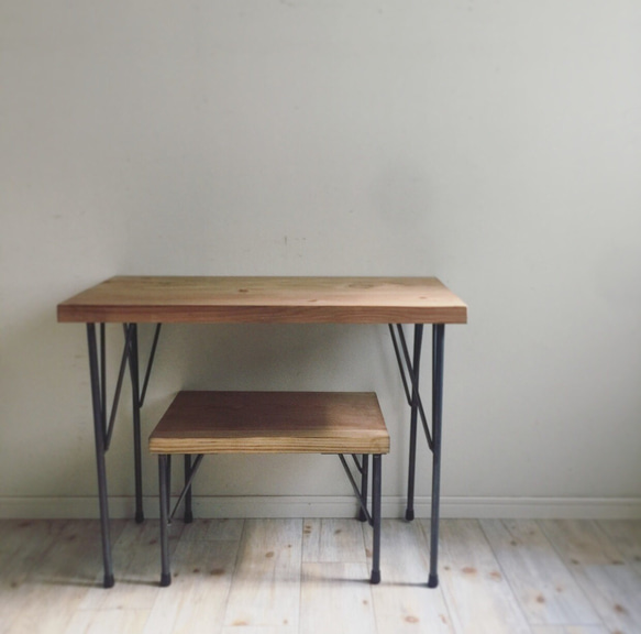 simple desk + mini bench／デスク+ベンチ／デスクセット 2枚目の画像