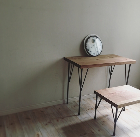 simple desk + mini bench／デスク+ベンチ／デスクセット 3枚目の画像