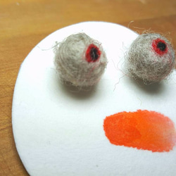 Hand made wool felt earring  手作羊毛氈耳環 第4張的照片