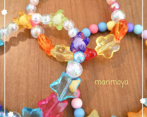 ビーズブレスレット5点セット キラキラブレスレット アソート5(キッズ向けビーズブレスレット5個set