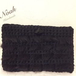 Black furline knitclutch 1枚目の画像