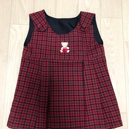⭐︎美品⭐︎familiar⭐︎ワンピース⭐︎ジャンパースカート⭐︎赤チェック⭐︎80cm タイプA☆ファミリア風ジャンパースカート ベビー服 pekorinp