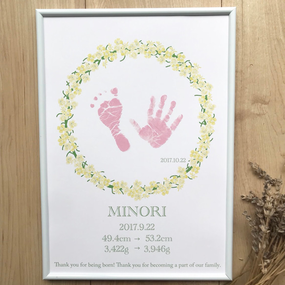 0〜1ヶ月 新生児 手形足形 台紙 2枚目の画像