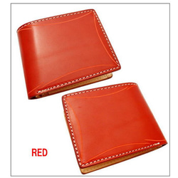 2つ折り財布 革 牛革 本革 フレームカービング レザークラフト RED&GREEN 10006812 2枚目の画像