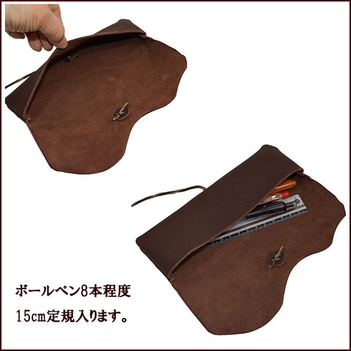 鹿革 ペンケース 革 本革 ディアスキン 紐巻き 筆箱 コンチョ 鹿革 ペンケース 革 本革 ディアスキン 紐巻き 筆箱 コンチョ