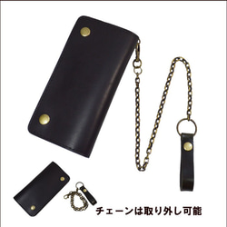 Long Wallet Men&#39;s Tracker Long Wallet 牛皮 黑色 20032301 第5張的照片