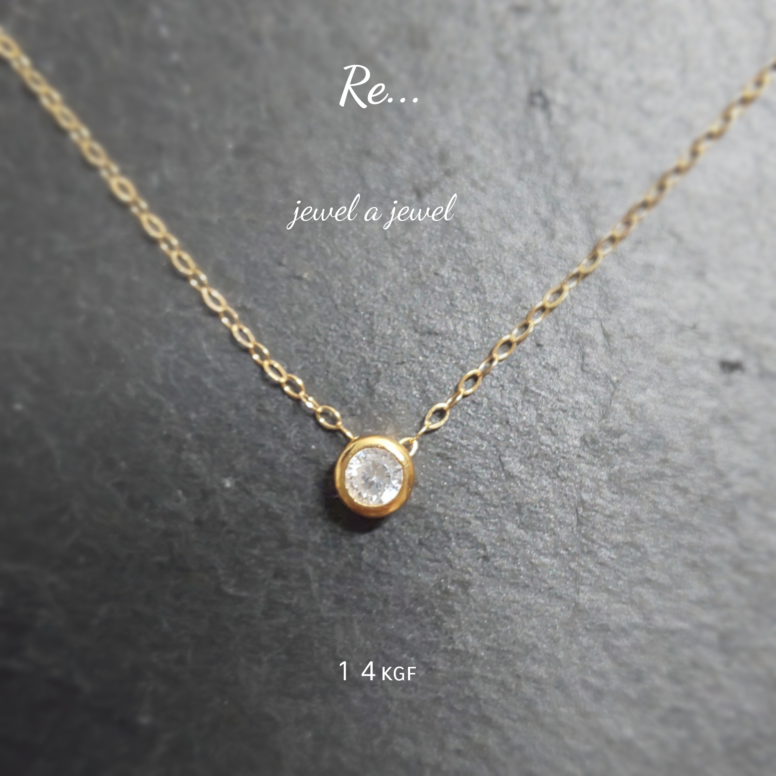 14kgfダイヤCZチェーンブレスレットorアンクレット