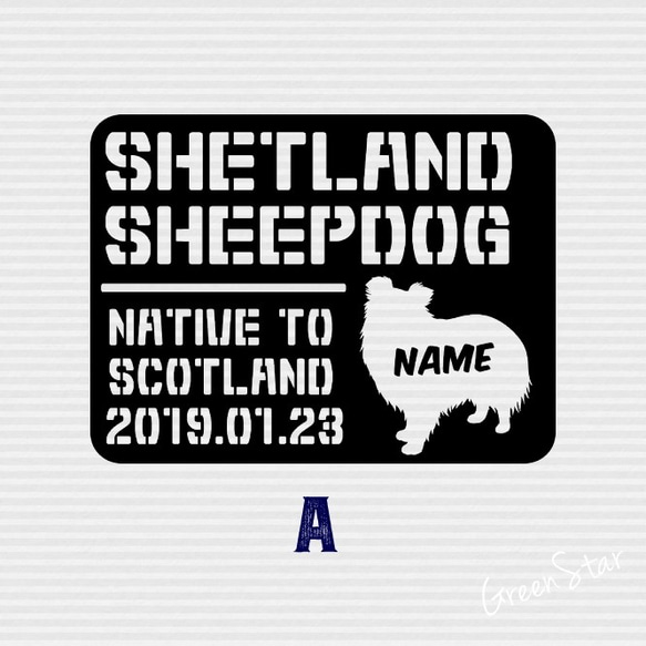 [ シェットランドシープドッグ ] 名前＆犬種名＆誕生日入り DOGステッカー☆ヴィンテージラベル 2枚目の画像