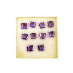 10件AAA優質天然紫水晶廣場6毫米切開取石，驚人的光澤。 第3張的照片