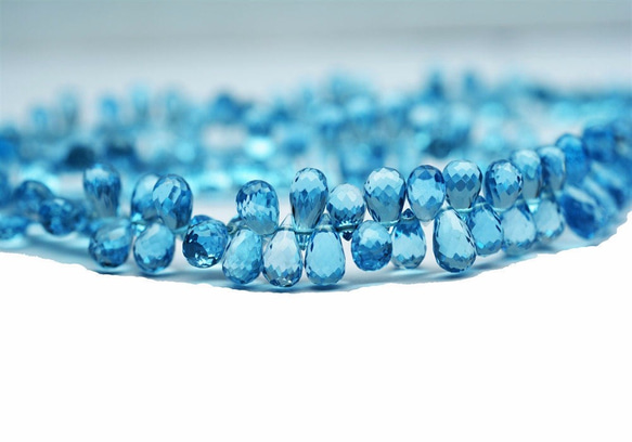 19 pcs London Blue Topaz Drops faceted ロンドンブルートパーズドロップファセット 1枚目の画像