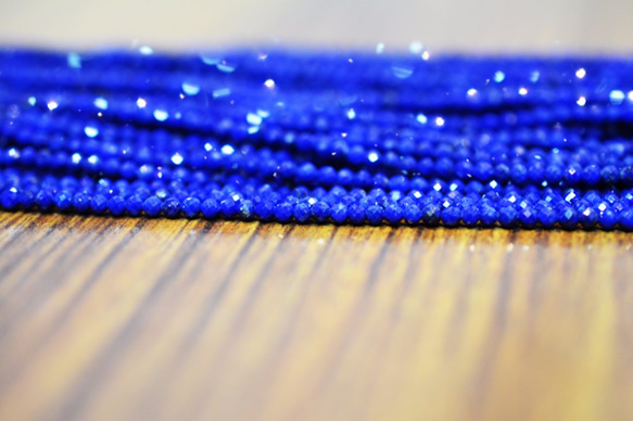 天然ラピスファセットビーズ natural Lapis Faceted Beads 2枚目の画像