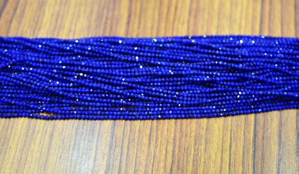 天然ラピスファセットビーズ natural Lapis Faceted Beads 3枚目の画像