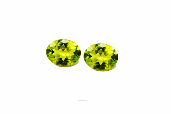天然橄欖石毫米橢圓6×8 AAA，最好拋光的質量和切割的珠寶鬆散刻面/ 10片 第1張的照片