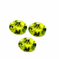 天然橄欖石毫米橢圓6×8 AAA，最好拋光的質量和切割的珠寶鬆散刻面/ 10片 第2張的照片