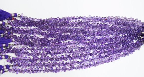 Natural Amethyst Faceted Tear Drop Beads /ナチュラルアメジストファセットドロッ 2枚目の画像