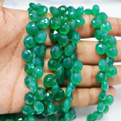 Natural Green Onyx Heart shape Briolettes 2枚目の画像