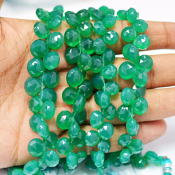 Natural Green Onyx Heart shape Briolettes 3枚目の画像