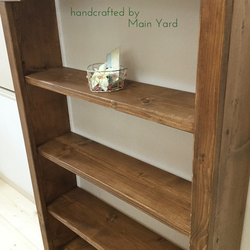 和風　ビンテージ　シェルフ 飾り棚　本棚 小物棚　オープンラック ブックシェルフ☆ナチュラルヴィンテージ【幅62cm 高さ92cm 奥行き16cm