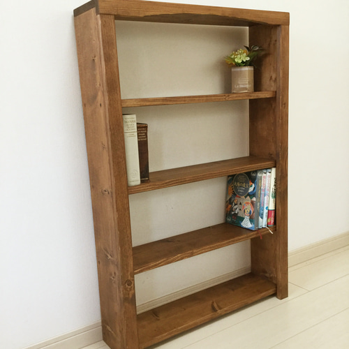 ブックシェルフ☆ナチュラルヴィンテージ【幅62cm 高さ92cm 奥行き16cm