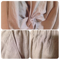 【再販！】エクリュ生成のハーフリネン ツイストコクーンスカート 3枚目の画像