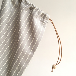 小さな丸い紐の束ポケットシルバーグレー/ワスレナグサブルー 4枚目の画像
