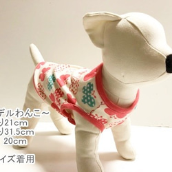 タンクトップ  ちょうちょ柄 【スカーレット】 Dog 犬服 ドッグウェア  春秋 蝶々 ちょうちょ 7枚目の画像