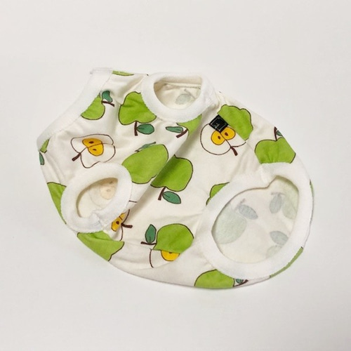 タンクトップ りんご柄【青リンゴ】 Dog 犬服 ドッグウェア 春秋 林檎