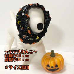 スヌード ハロウィンきのこ柄 【ブラック】 たれ耳わんこ  ドッグウェア 犬服 小型犬　ハロウィン コスプレ 5枚目の画像