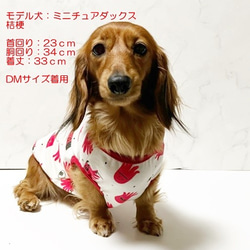 タンクトップ  たこさんウインナー 【レッド】 Dog 犬服 ドッグウェア 春秋　たこさん たこさんウインナー 5枚目の画像