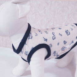 ☆即納☆完成品☆犬服 タンクトップ キッチン柄 【ネイビー】SSサイズ 小型犬 ドッグウェア 4枚目の画像