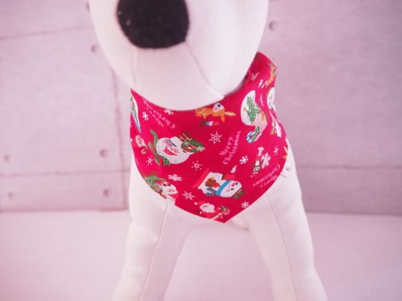犬猫用 バンダナ クリスマス 2色セット ドッグウェア 犬服 5枚目の画像