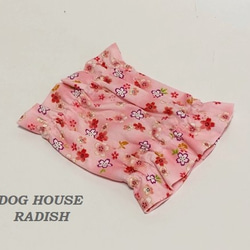 スヌード 桜柄   『ピンク』 たれ耳わんこ  ドッグウェア 犬服 小型犬 中型犬 大型犬  桜 1枚目の画像