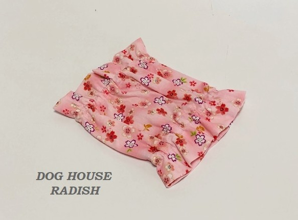 スヌード 桜柄   『ピンク』 たれ耳わんこ  ドッグウェア 犬服 小型犬 中型犬 大型犬  桜 1枚目の画像