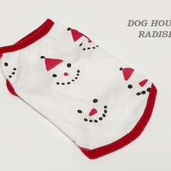 タンクトップ サンタ＆スノーマン 【レッド】 Dog 犬服  ドッグウェア 小型犬 クリスマス スノーマン 1枚目の画像