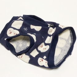 ミニ裏毛 タンクトップ 雪だるま 【ネイビー】 Dog 犬服 ドッグウェア  冬 あったか 4枚目の画像
