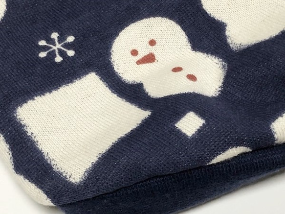 ミニ裏毛 タンクトップ 雪だるま 【ネイビー】 Dog 犬服 ドッグウェア  冬 あったか 5枚目の画像