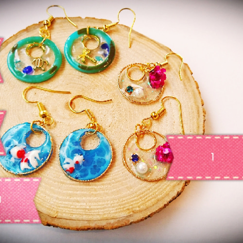 レジンで作ったピアス ピアス（その他） sol 通販｜Creema(クリーマ 