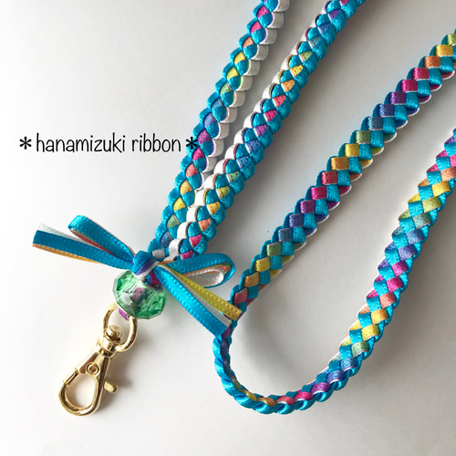 再販＊青空と虹のネックストラップ＊ハワイアンリボン その他