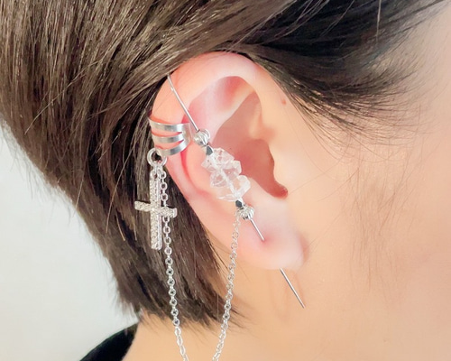 ハーキマーダイヤモンド ピアス | エシカルジュエリー HASUNA