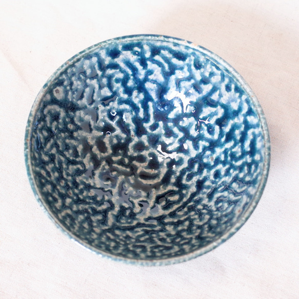 瑠璃釉  鉢  (11.5cm) 2枚目の画像
