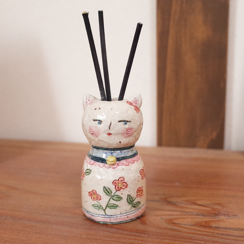猫こけし ミニ花瓶 一輪挿し 一輪挿し・花瓶・花器 けいすいがま 通販
