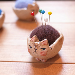 猫ちゃん 針刺し (茶色) 1枚目の画像