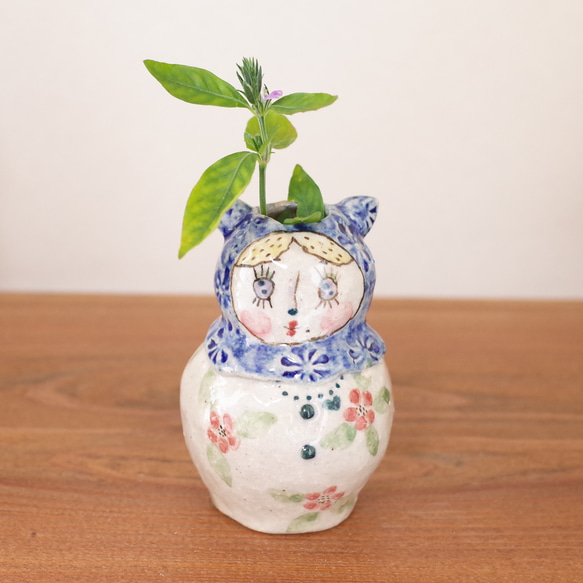 【店頭販売】ねこ耳 マトリョーシカ  ミニ花瓶 6枚目の画像
