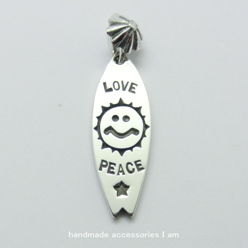 受注生産商品　コンチョ　LOVE　PEACE　サンスマイル　サーフボードペンダント　シルバー925　IP0581
