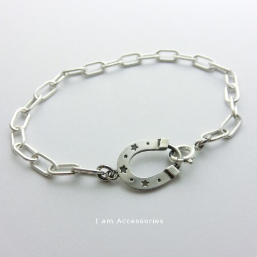 受注生産商品　スター　馬蹄チェーンブレスレット　シルバー925　IB0104 6,512円