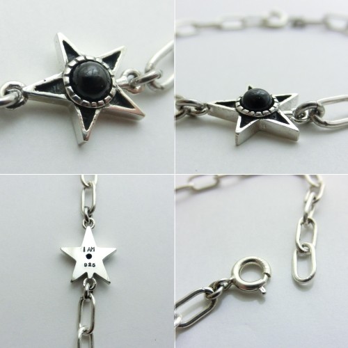 受注生産商品 ブラックスター スターチェーンブレスレット シルバー925