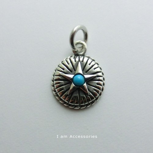 受注生産商品　SV925製　ターコイズ　トルコ石　シャインスターペンダント　IP0314