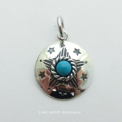受注生産商品　ターコイズ　スターコンチョペンダント　シルバー925　IP0489